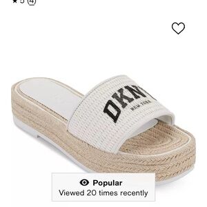 DKNY Womens's Fiona Arch Logo Espadrille Platform Sandals